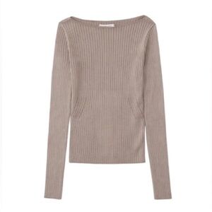 Abercrombie & Fitch Glossy Slash Sweater Top